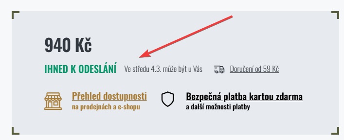 Az áru elérhetősége