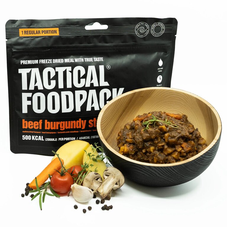 A dehidratált étel Marhapörkölt burgundi módra Tactical Foodpack®