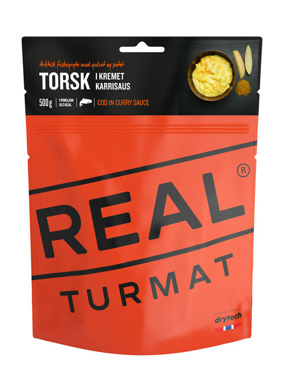 A Real Turmat® Dehidratált ételek tőkehal currymártásban