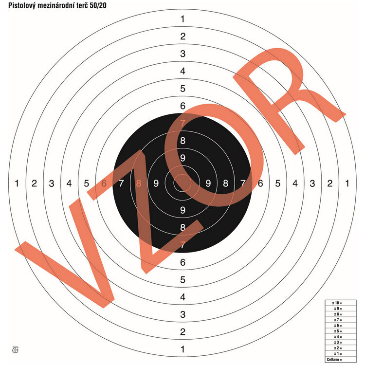 Cél - nemzetközi pisztoly 50/20 Rigad® / 10 db