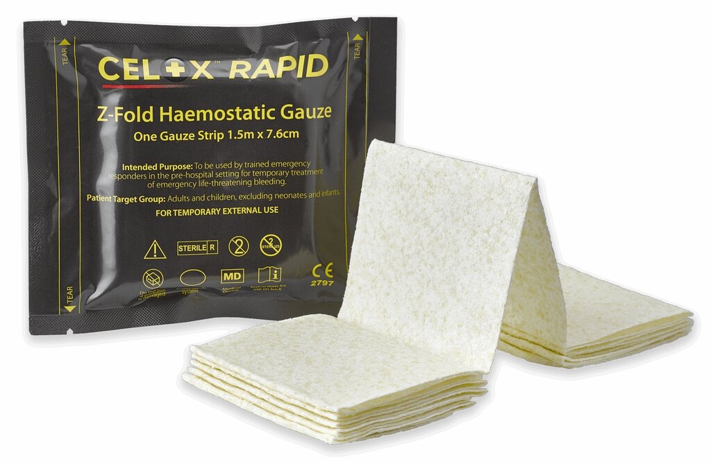 Celox Rapid CELOX Medical® vérzéscsillapító géz / 7,6 cm x 1,5 m