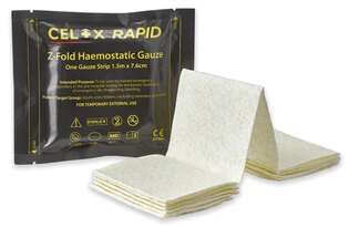 Celox Rapid CELOX Medical® vérzéscsillapító géz / 7,6 cm x 1,5 m