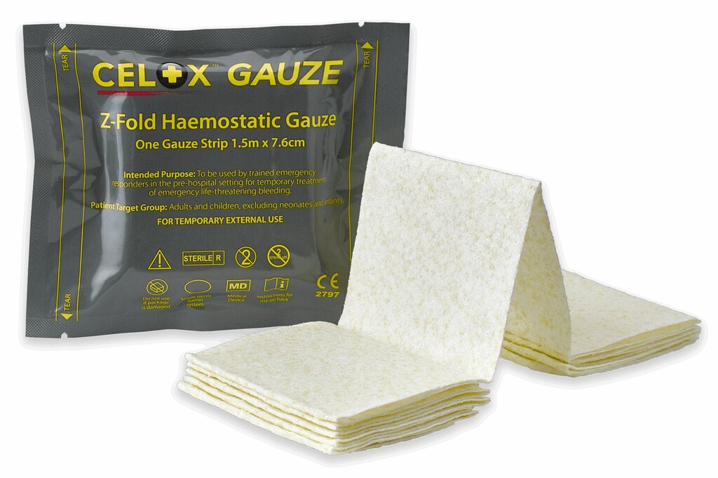 Celox Z CELOX Medical® vérzéscsillapító géz / 7,6 cm x 1,5 m