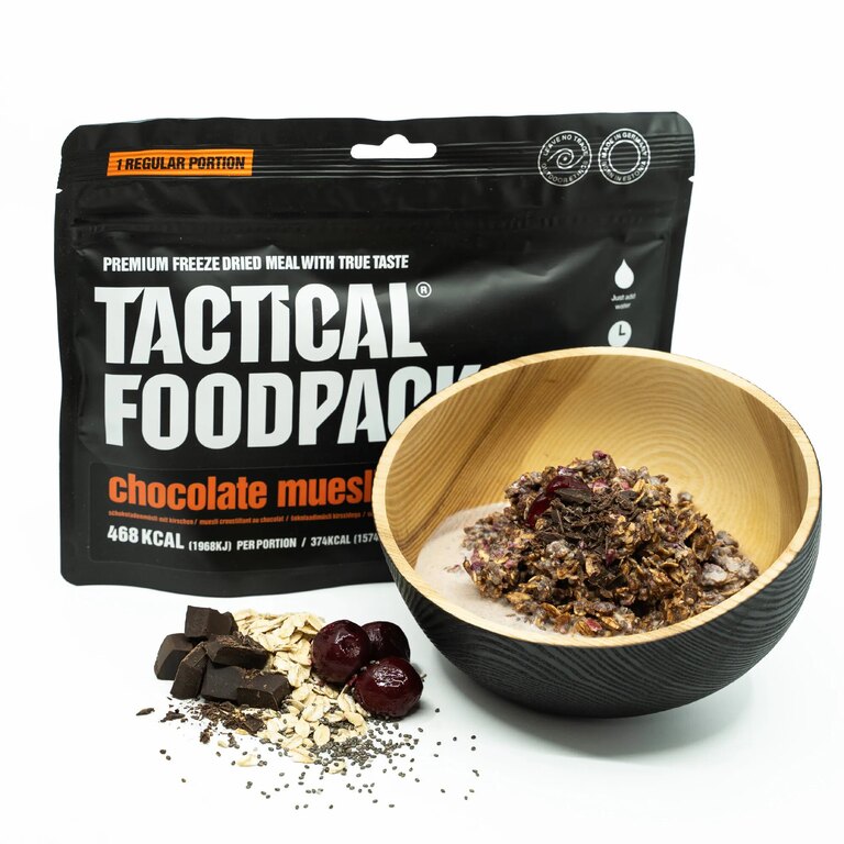Dehidratált étel Csokoládés müzli cseresznyével Tactical Foodpack®