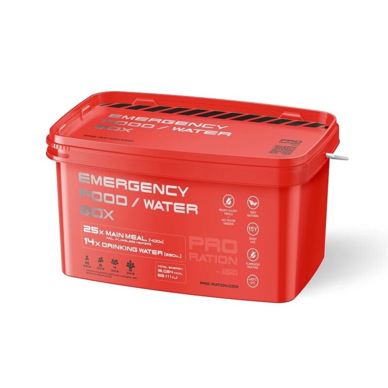 Élelmiszer-vészcsomag Emergency Food / Water Pro Ration®, 23 adagos doboz