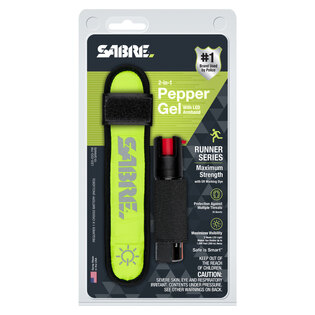 Futó készlet 2 az 1-ben Sabre Red® - védekező spray + LED karkötő