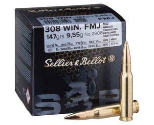 Sellier & Bellot FMJ lőszerek / 308. Win / 8 g - 124 grs / 50 db