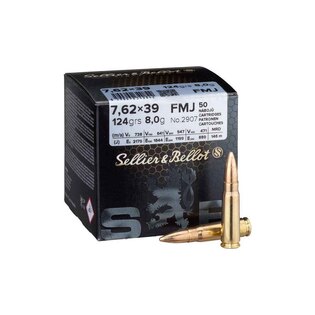 Sellier & Bellot® FMJ lőszerek / 7,62x39 / 8 g - 124 grs / 50 db