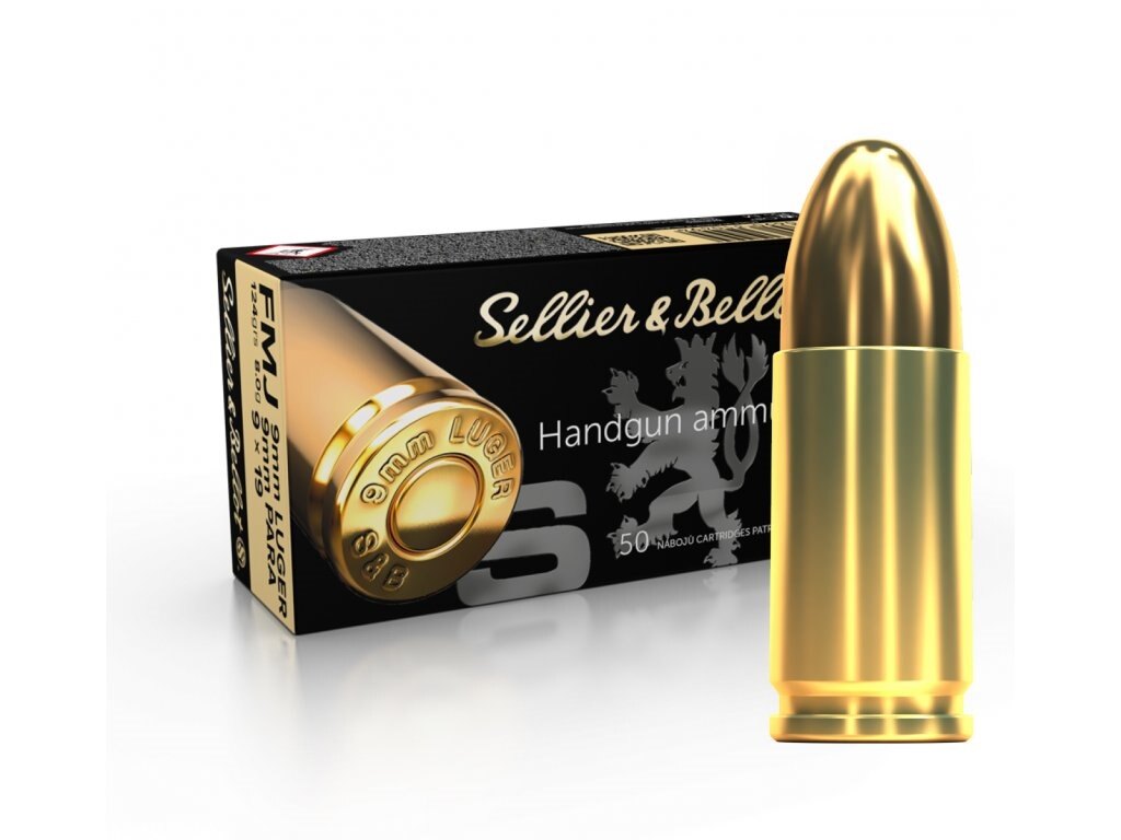Sellier & Bellot® FMJ lőszerek / 9 mm Luger / 8 g - 124 grs / 50 db