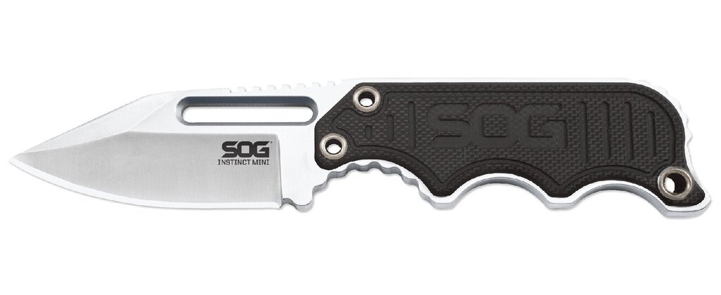 SOG® Instinct Mini fixpengés kés - szatén, fekete markolat
